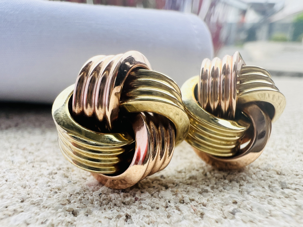 Hermann Murle Knoten Manschettenknöpfe, 585er Gelb – und Rosegold, 8,7g (13)