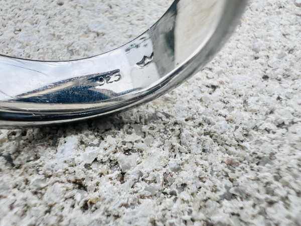 Massiver 925 Sterlingsilber Damenring mit Stein (Zirkonia), matt, 10,15g, Ringgröße 59, (15)