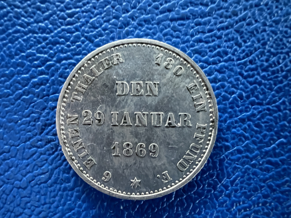 Sachsen-Coburg-Gotha 1/6 Taler 1869 Ernst II Top Erhaltung! (1)