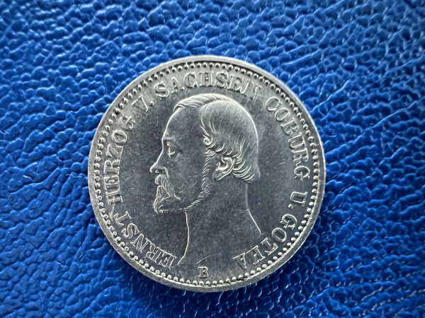 Sachsen-Coburg-Gotha 1/6 Taler 1869 Ernst II Prachtstück (2)