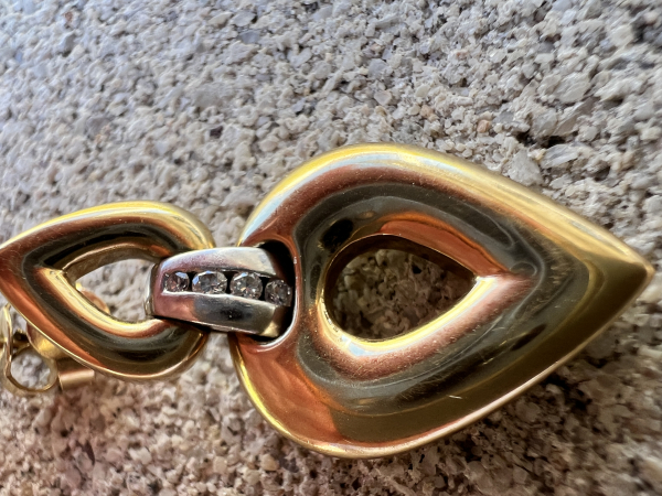 Tropfenförmige Ohrringe aus 585er Gelb- & Weißgold mit Diamanten (0,10ct) 14,90 Gramm (18)