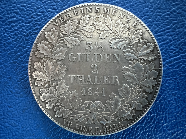 Frankfurt 2 Taler 3,5 Gulden 1841 Freie Stadt Frankfurt