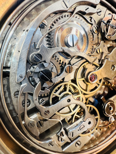 Antike Hamilton & Co. Calcutta Chronographen-Taschenuhr – 14K (585) Gold – Swiss Made (23) Rarität!