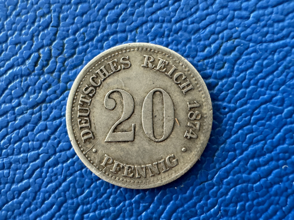 Kaiserreich 20 Pfennig 1874 F Jaeger 5 Tolle Erhaltung!