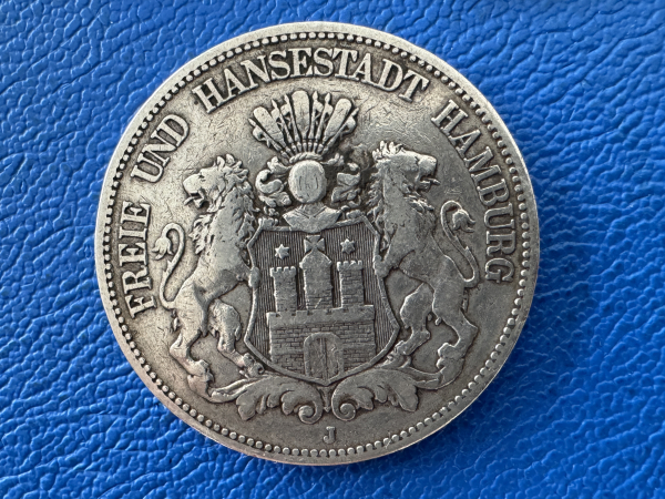 Münze Hamburg 3 Mark 1911