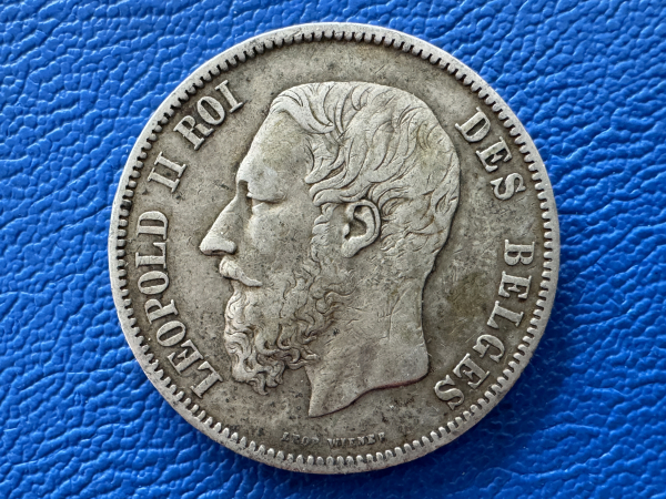 Belgien 5 Francs 1869 Leopold II Silber