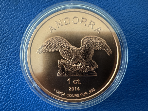 Andorra 1 ct. 2014 1 oz Feinkupfer inkl. Etui