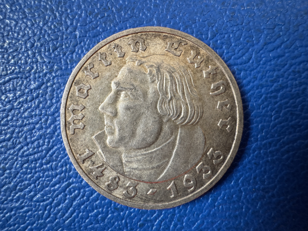Deutsches Reich 5 RM 1933 A Martin Luther