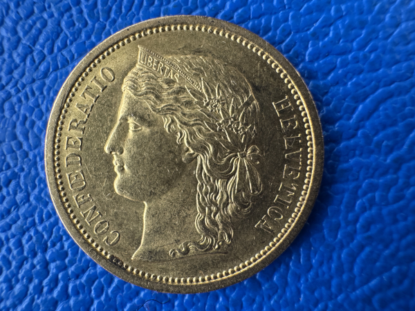Schweiz 20 Franken 1883 B Helvetia Gold (1)