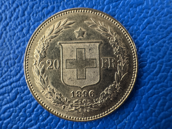 Schweiz 20 Franken 1896 B Helvetia Gold (1)