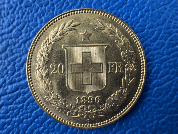 Schweiz 20 Franken 1896 B Helvetia Gold (2)