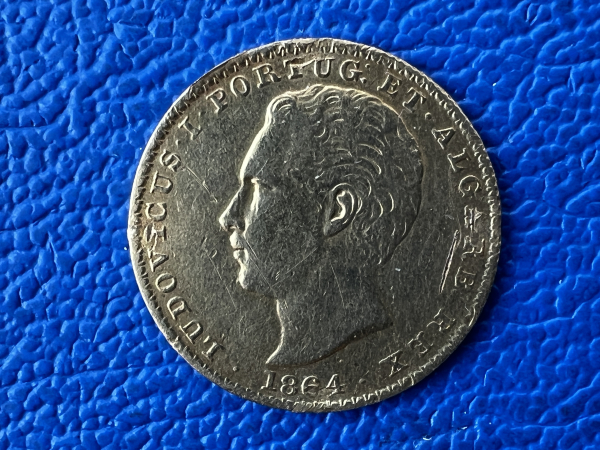 Portugal 2000 Reis 1864 Ludwig I Gold, selten