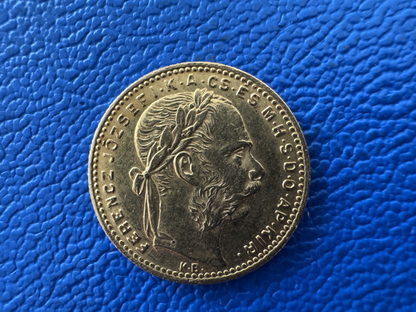 Österreich / Ungarn 8 Forint 1887 Gold