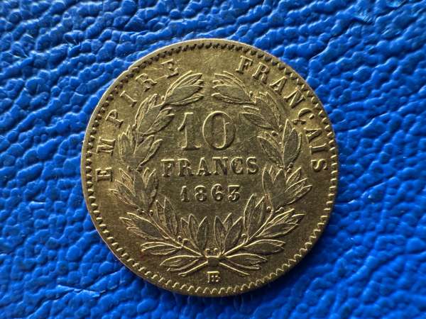 Frankreich 10 Francs 1863 BB Napoleon III Gold