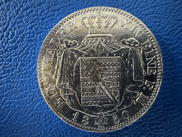Sachsen Taler 1850 F Ausbeutetaler Friedrich August II Tolle Erhaltung