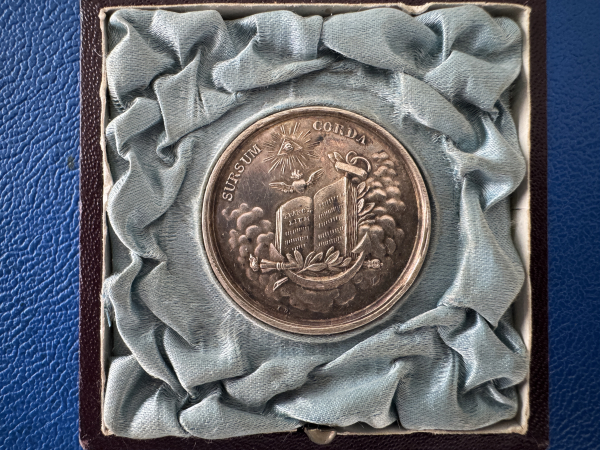 Preussen Schlesien Medaille um 1800 Taufmedaille Sursum Corda in orig. Etui feinste Patina