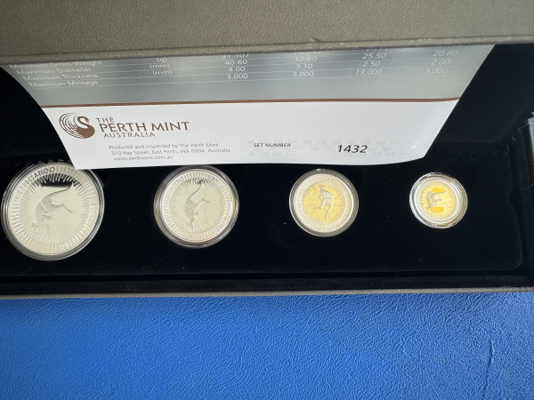 Australien Känguru Silber Proof Set 2016 in orig. CoA 4 Münzen Set 1/10 Oz - 1 Oz