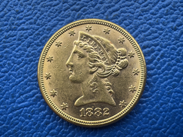 USA 5 Dollar 1882 Liberty Head Gold