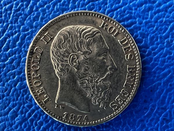 Belgien 20 Francs 1874 Leopold II Gold