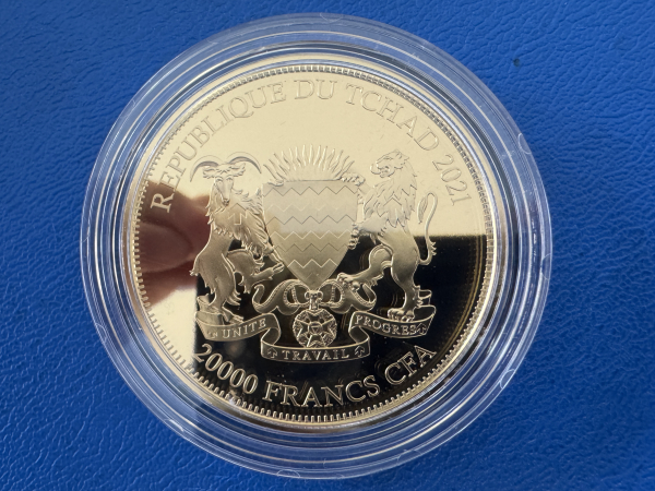 Tschad 20.000 Francs 2021 African Springbock 5 Oz Feingold RARITÄT 99  Stk. weltweit!