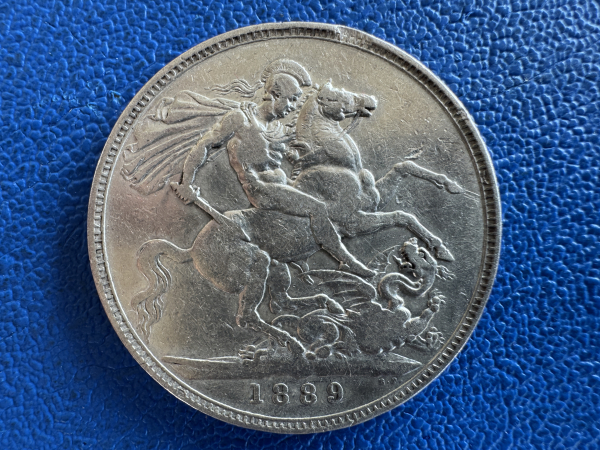 England  1 Crown 1889 Victoria Silber