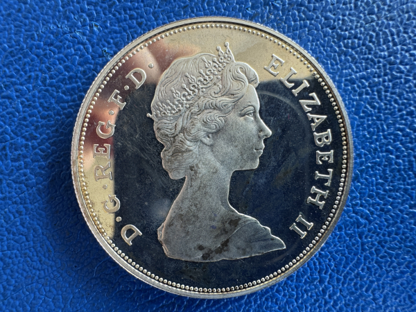 England 1 Crown 1980 Queen Mum Silber in Polierte Platte