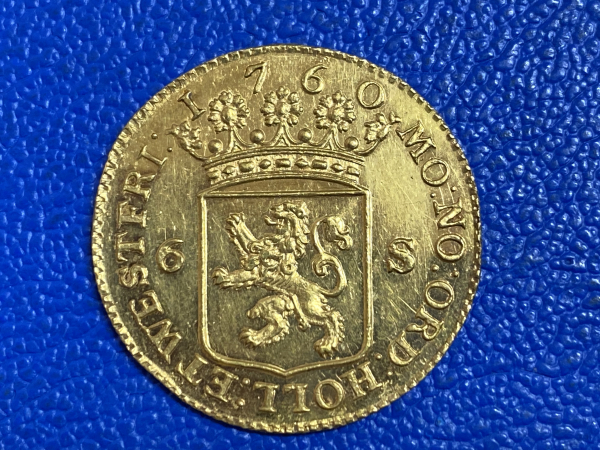 Niederlande / Holland 6 Stuivers 1760 Scheepjesschelling Gold