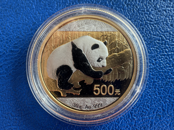 China 500 Yuan 2016 Panda 30g Feingold Double Platinum Edition 250 Stk. weltweit