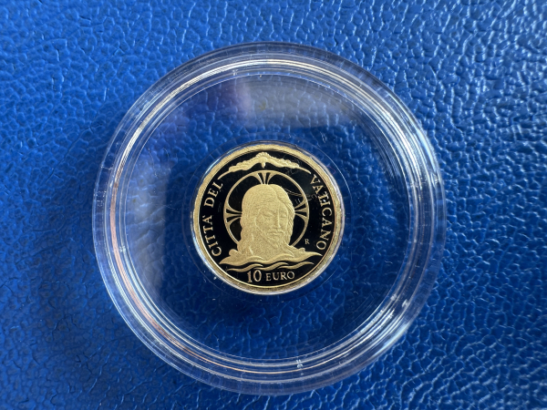 Vatikan 10 Euro Gold 2020 Pontifikat seiner Heiligkeit Franziskus -Die Taufe- PP in Gold inkl. CoA