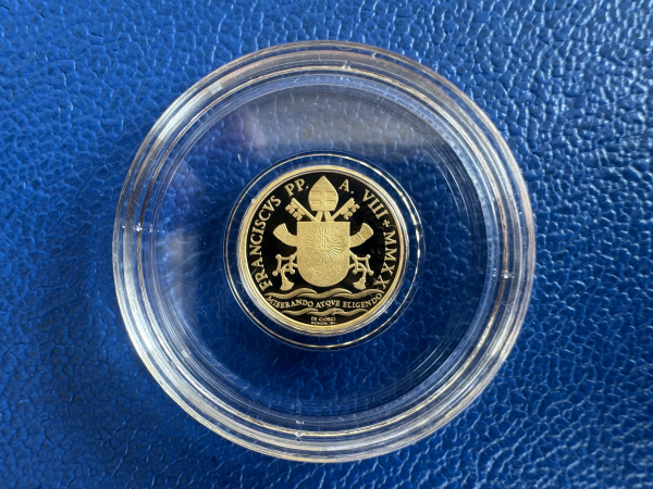 Vatikan 10 Euro Gold 2020 Pontifikat seiner Heiligkeit Franziskus -Die Taufe- PP in Gold inkl. CoA