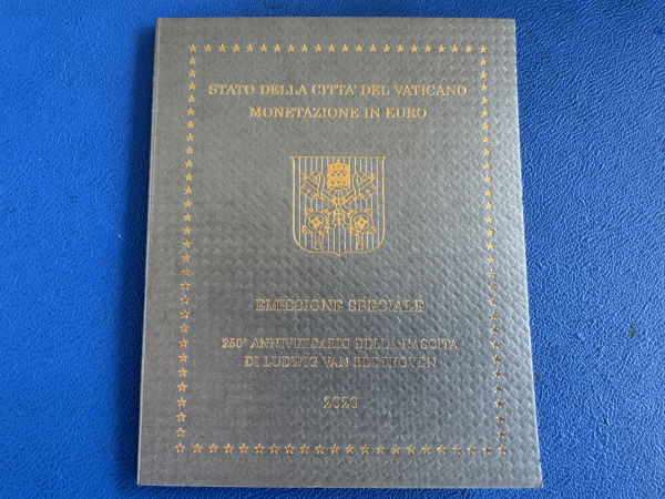Vatikan orig. KMS 2020 inkl. 5 Euro Münze Ludwig van Beethoven in Stempelglanz