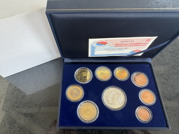 Spanien KMS 2002 inkl. 12 EURO Silbermünze in der OVP PP