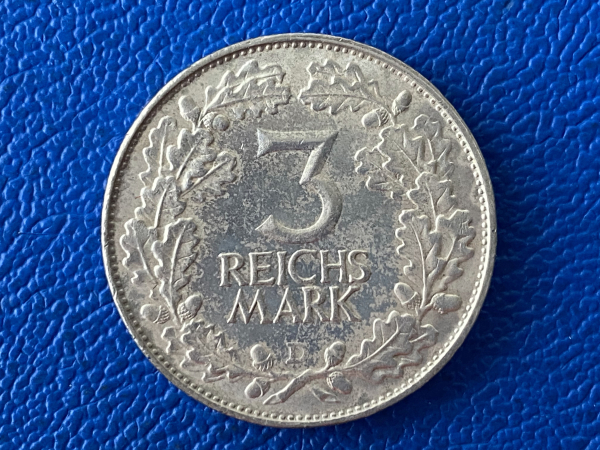 Weimar 3 Reichsmark 1925 D Rheinlande J-321