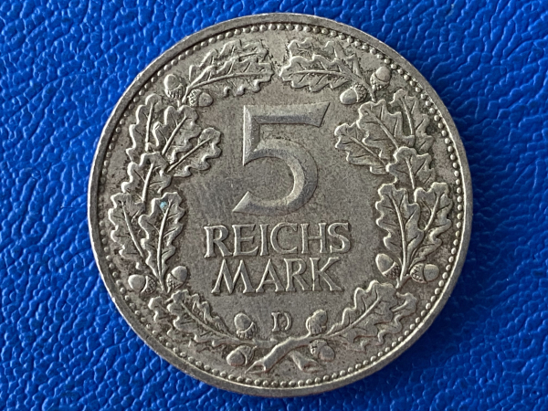 Weimar 5 Reichsmark 1925 D Rheinlande J-322 (2)