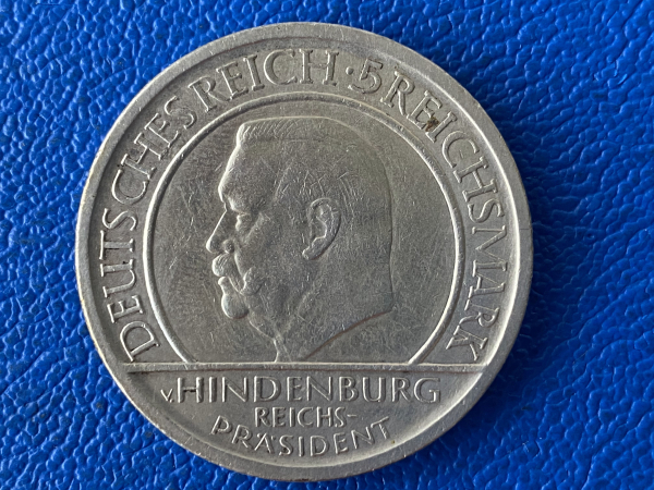 Weimar 5 Reichsmark 1929 E Schwurhand J-341