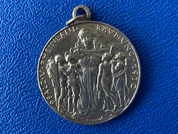 Weimarer Republik Karl Goetz Medaille Pfalz- und Rheinladräumung als Hänger, selten!
