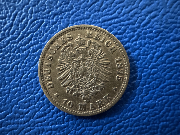 Hamburg 10 Mark 1875 Stadtwappen Gold