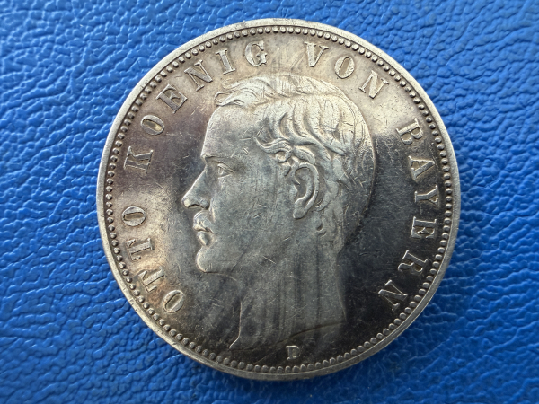 Bayern 5 Mark 1901 D Otto Silber J-46 Tolle Erhaltung! (2)