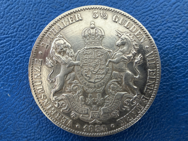 Braunschweig-Calenberg-Hannover Doppeltaler 1854 B Georg V. Silber