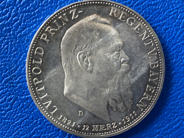 Bayern 5 Mark 1911 D Luitpold zum 90. Geb. Silber (3)