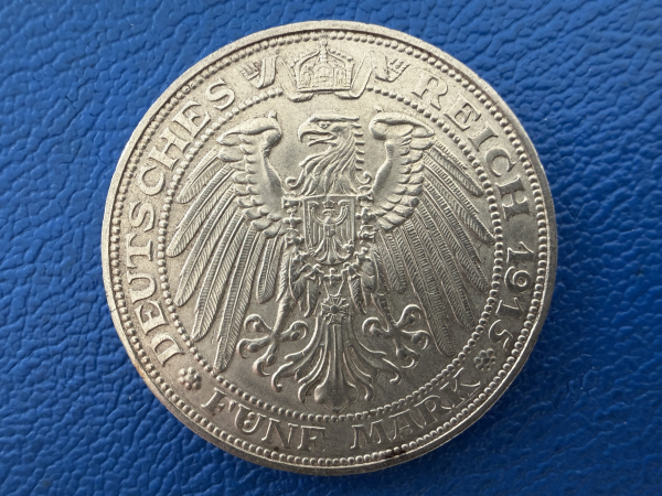 Mecklenburg-Schwerin 5 Mark 1915 Friedrich Franz IV. zur 100-Jahrfeier des Großherzogtums J-89