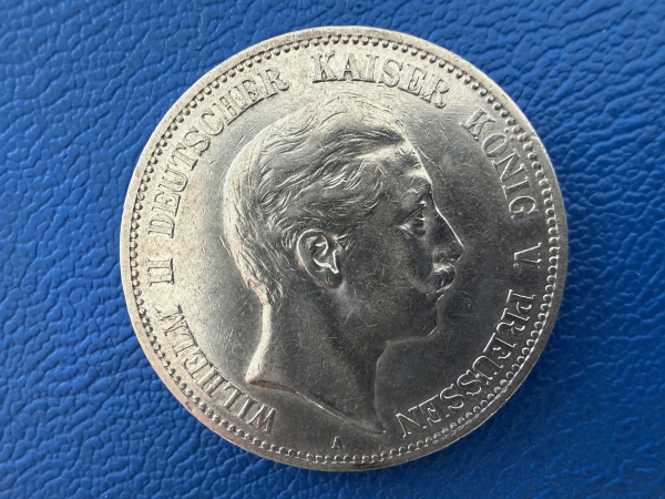 Preußen 5 Mark 1907 A Wilhelm II Silber Jaeger 104 (3)