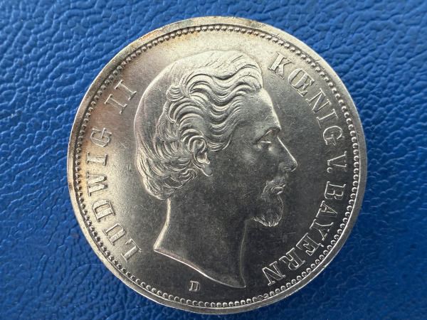 Bayern 5 Mark 1876 D Ludwig II J-42 (2)