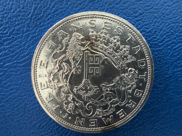 Bremen 5 Mark 1906 J Stadtwappen Silber (4) Prachtstück