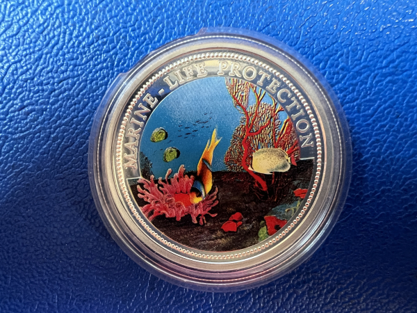 Palau 5$ 1994 Meeresfauna Silber in Farbe