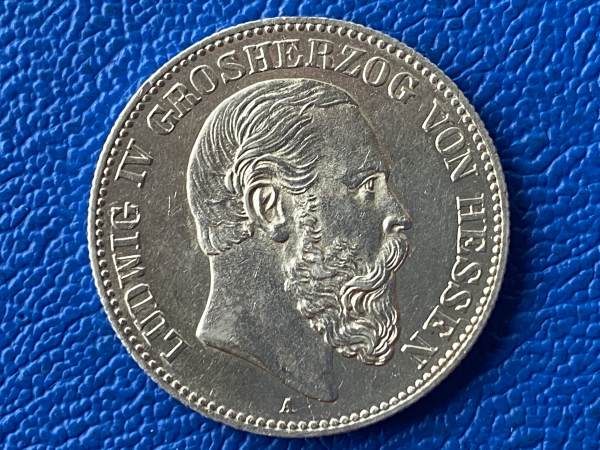 Hessen 2 Mark 1888-A Ludwig IV Jaeger 68 Prachtstück, sehr selten!