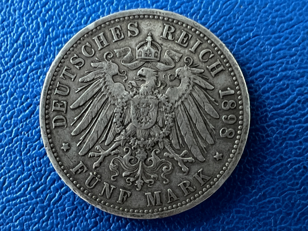 Baden 5 Mark 1898 G Friedrich Silber (2)