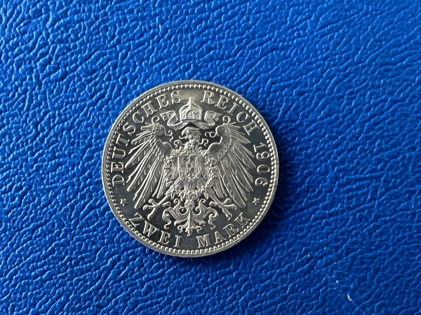 Bayern 2 Mark 1906 Otto Polierte Platte Jaeger 45 sehr selten