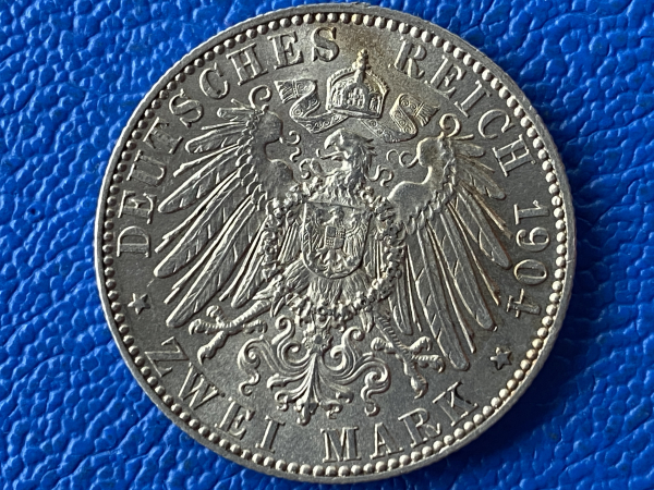 Sachsen 2 Mark 1904 E Georg Jaeger 132 (1) Silber