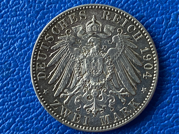 Sachsen 2 Mark 1904 E Georg Jaeger 132 (3) Silber
